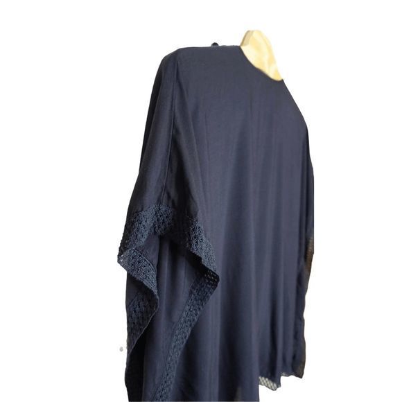 Nanette Lepore Women's Crochet Lace Navy Blue Swimsuit Lightweight Coverup Dress - Picture 3 of 6